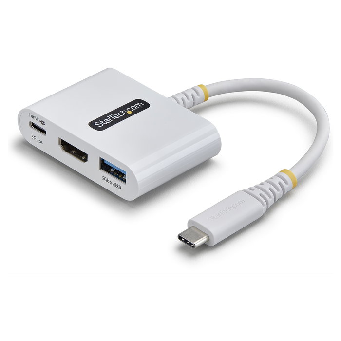 StarTech Dock Hub Multipuertos USB-C a HDMI 140W Blanco StarTech Dock Hub Multipuertos USB-C a HDMI 140W Blanco