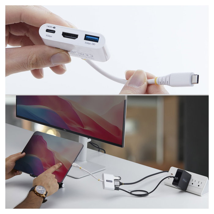 StarTech.com Dock Hub Multipuertos USB Tipo C a HDMI Blanco