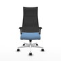 PIQUERAS Y CRESPO Sillón Albacete con mecanismo Sincro, Tela Azul cielo y Malla Negro