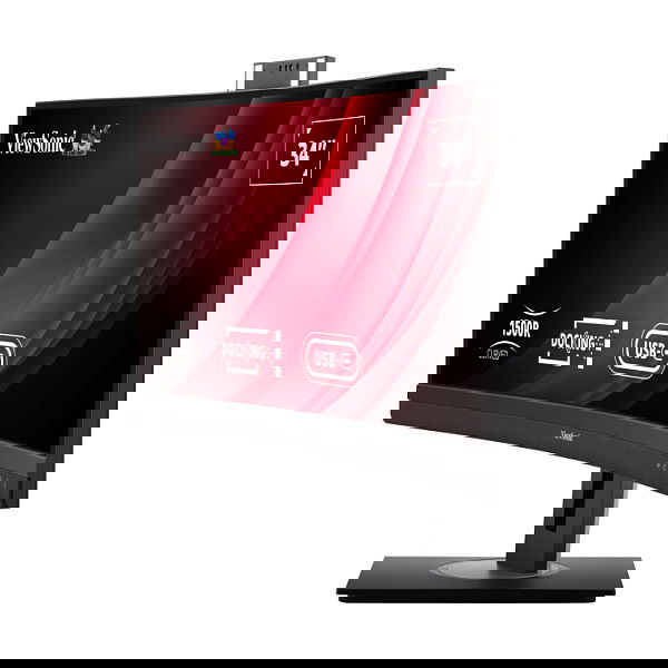ViewSonic VG3457CV Monitor Curvo 34 Pulgadas (86.4 cm) UltraWQHD 21:9 con Puerto USB-C, HDMI, DisplayPort y Ethernet