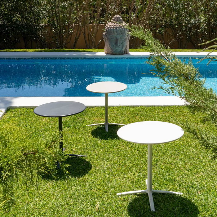 Mesa Auxiliar Plegable Blanco Acero 70 X 70 X 72 cm