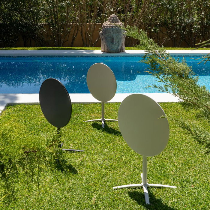 Mesa Auxiliar Plegable Blanco Acero 70 X 70 X 72 cm