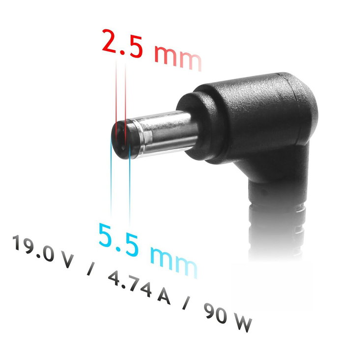 AKYGA Fuente de alimentación para portátiles 90W 19V 4,74A