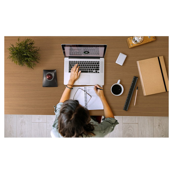 Kensington SlimBlade Pro Ratón Trackball Ambidextro, Trackball de 55 mm, Batería Recargable, Negro, Compatible con Windows 11