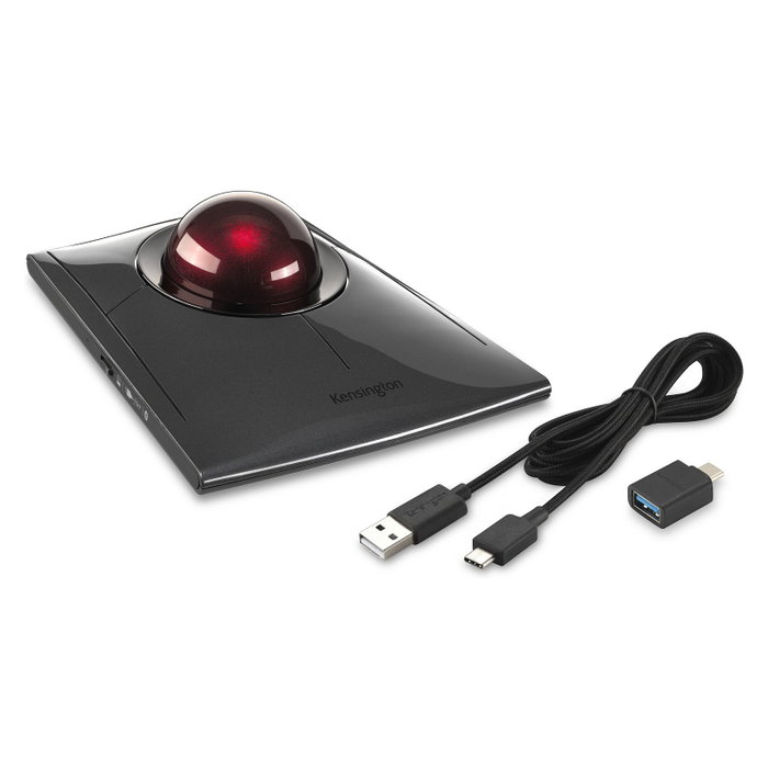 Kensington SlimBlade Pro Ratón Trackball Ambidextro, Trackball de 55 mm, Batería Recargable, Negro, Compatible con Windows 11