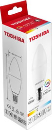 TOSHIBA C37 E14 Bombilla LED 7W 4000K Blanco Neutro Forma Vela E14 ULT.UDS