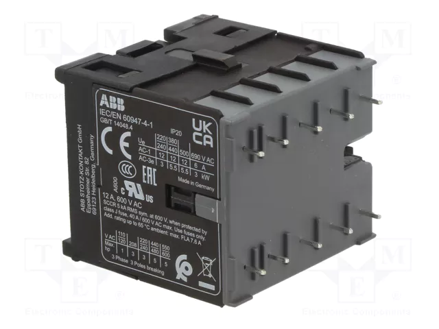ABB BC7 Contactor 3-polar 12VDC 12A