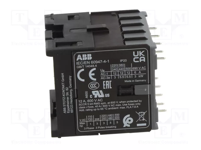 ABB BC7 Contactor 3-polar 12VDC 12A