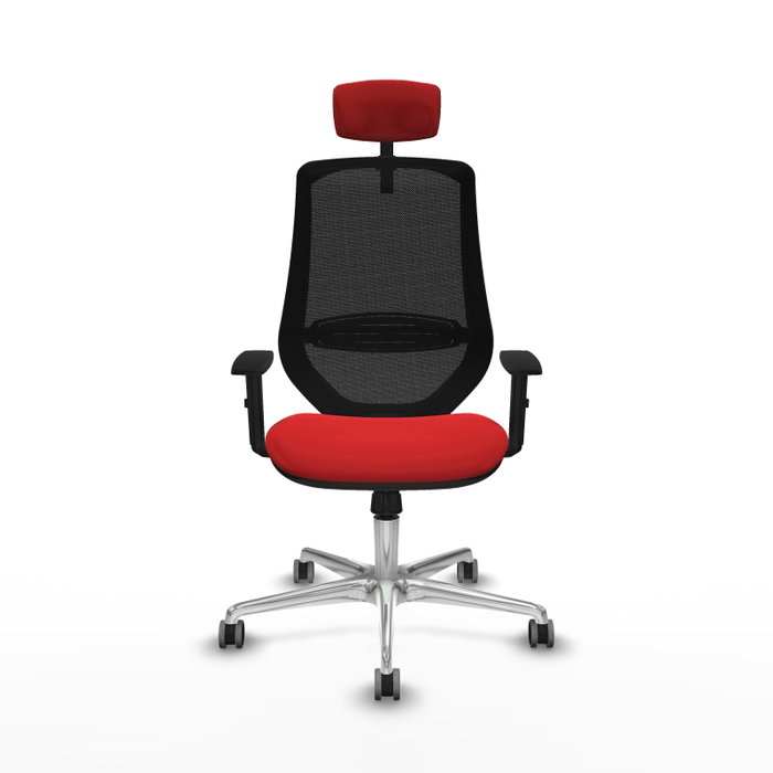 PIQUERAS Y CRESPO Silla de oficina Mardos con mecanismo Sincro, Rojo y Negro