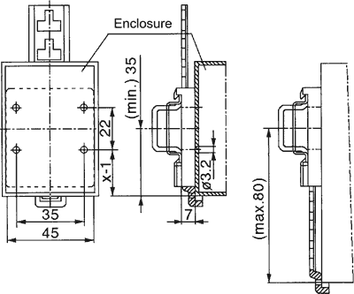 BOPLA Agarre para raíl DIN con tuercas de montaje, negro BOPLA Agarre para raíl DIN con tuercas de montaje, negro