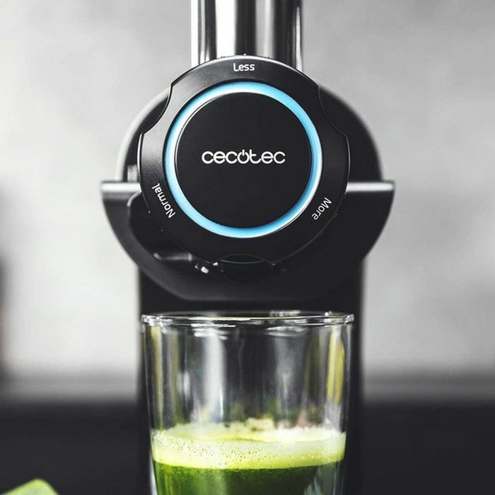 Cecotec Juice&Live 2000 EasyClean - Licuadora Slow Juicer de Prensado en Frío, 150W, 70RPM, 3 Niveles, Filtro EasyClean, Sin BPA, Antigoteo, Negro y Acero Inoxidable