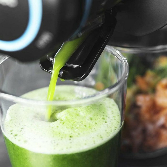 Cecotec Juice&Live 2000 EasyClean - Licuadora Slow Juicer de Prensado en Frío, 150W, 70RPM, 3 Niveles, Filtro EasyClean, Sin BPA, Antigoteo, Negro y Acero Inoxidable