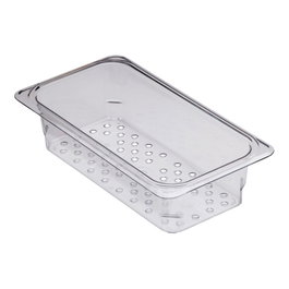 CAMBRO 33CLRCW-135 - Recipiente colador GN 1/3 - 17,6 x 32,5 x 7,6 cm - Transparente - Venta 1 unidad.