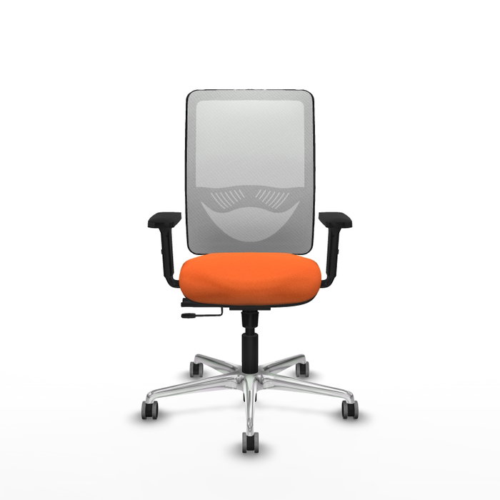 PIQUERAS Y CRESPO Silla de oficina Zulema con mecanismo Sincro/Traslack, Naranja y Blanco