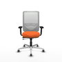 PIQUERAS Y CRESPO Silla de oficina Zulema con mecanismo Sincro/Traslack, Naranja y Blanco
