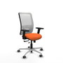 PIQUERAS Y CRESPO Silla de oficina Zulema con mecanismo Sincro/Traslack, Naranja y Blanco