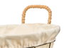 KINVARA Cesta de Metal Ovalada con Tela Beige