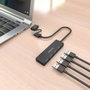 Aisens Hub USB 3.1 con Conexión Dual USB-C y USB-A, 4 Puertos USB 3.0, Negro