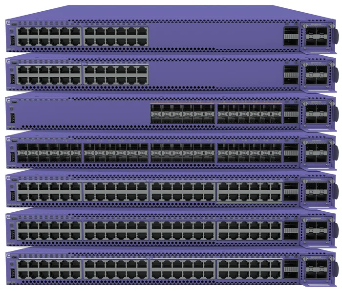 Extreme Networks Conmutador Gestionado 5520-48SE L2/L3 | 48 Puertos Gigabit Ethernet, 2 Puertos QSFP28, Apilable, Montaje en Rack 1U, Color Púrpura, Con Fuente