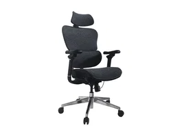Equip Silla de Oficina Ergonómica 651052 Premium, Malla Transpirable, Ajustes 3D, Soporte Lumbar, Altura Regulable, Mecanismo de Inclinación, Base Aluminio, Color Negro Azulado