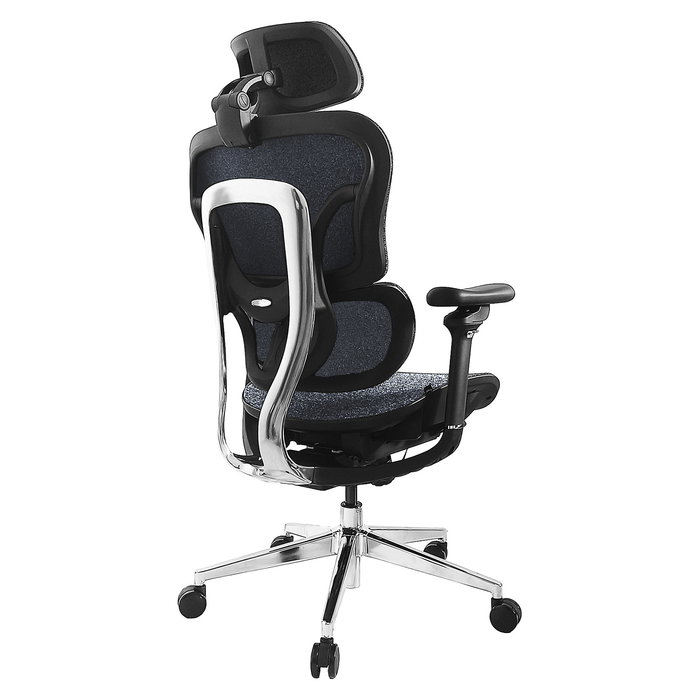 EQUIP 651052 Silla de Oficina Ergonómica con Reposacabezas y Reposabrazos Ajustables 3D, Malla, Color Negro y Azul EQUIP 651052 Silla de Oficina Ergonómica con Reposacabezas y Reposabrazos Ajustables 3D, Malla, Color Negro y Azul