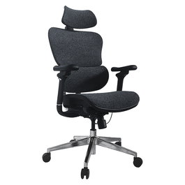 EQUIP 651052 Silla de Oficina Ergonómica con Reposacabezas y Reposabrazos Ajustables 3D, Malla, Color Negro y Azul