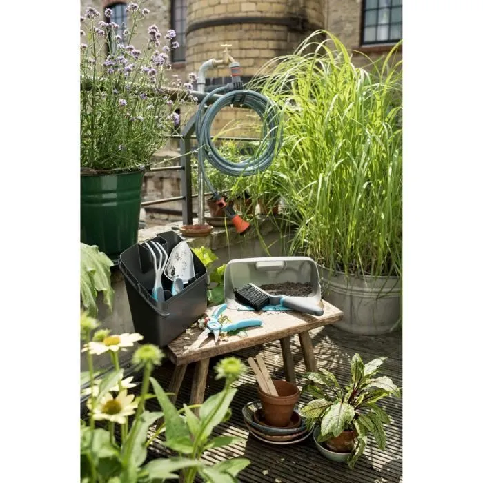 Gardena GAR4078500025379 Manguera Espiral con Soporte Integrado para Balcones y Terrazas - 7.5 m
