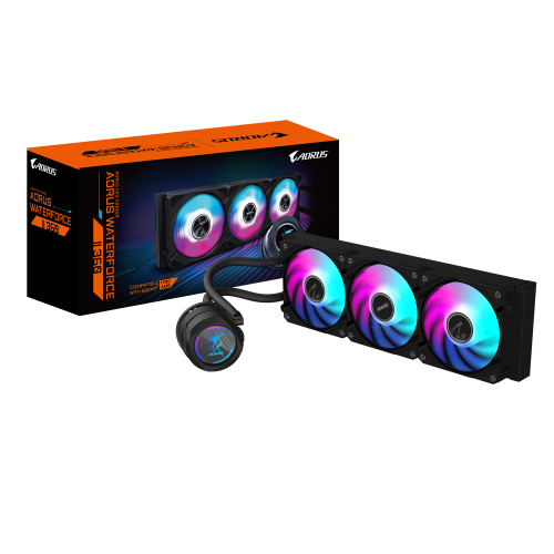 Gigabyte AORUS WATERFORCE II 360 AIO con 3 ventiladores ARGB de 120 mm Gigabyte AORUS WATERFORCE II 360 AIO con 3 ventiladores ARGB de 120 mm