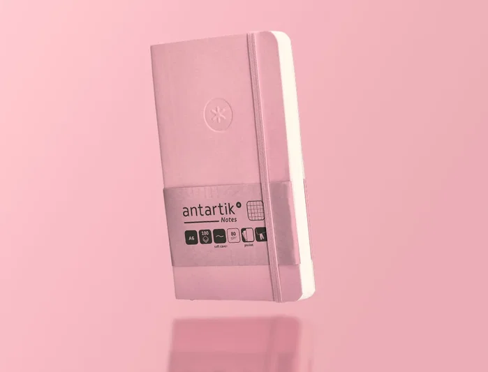 Antartik Cuaderno A6 Tapa Blanda Cuadriculado Rosa Pastel 100 Hojas 80gr Fsc