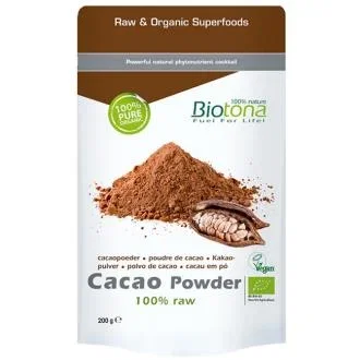 Biotona Polvo de Cacao Crudo 200g Bio - Cacao en Polvo Puro y Natural - Theobroma Cacao