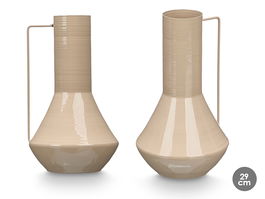 Giftdecor Jarron Conico 29 cm Marron Claro Metal (Hierro) Ancho 17 cm Alto 29 cm Largo 7 cm (Set de 6)