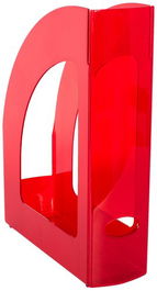 Revistero Plastico 80Mm Traslucido Rojo