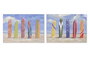 DKD Home Decor Cuadro Atlantico Surf Hecho a Mano Multicolor Lienzo y MDF 100x70x3 cm (2 Unidades)