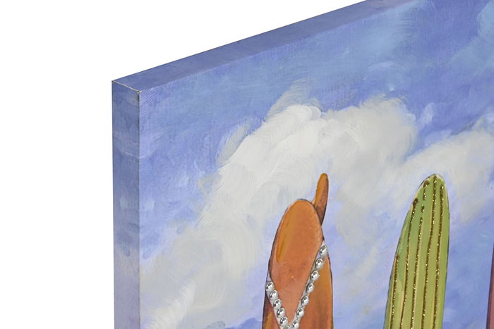 DKD Home Decor Cuadro Atlantico Surf Hecho a Mano Multicolor Lienzo y MDF 100x70x3 cm (2 Unidades)