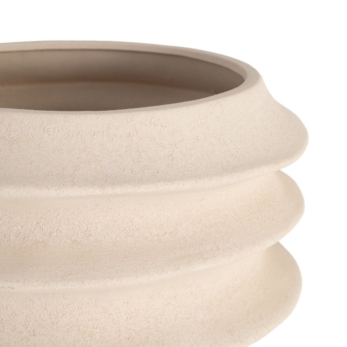 Macetero Crema Cerámica Decoración 35 X 35 X 30 cm