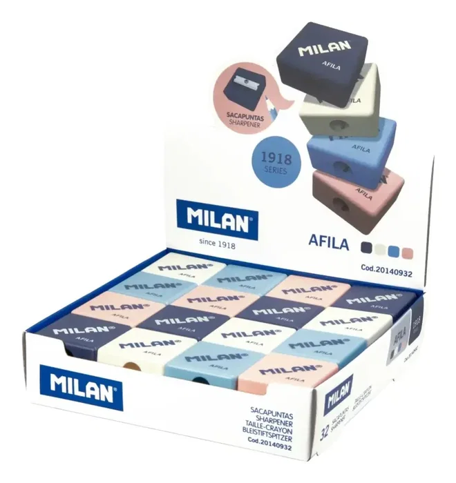 Milan Sacapuntas Afila Serie 1918 Caja Expositora 32u Colores Surtidos