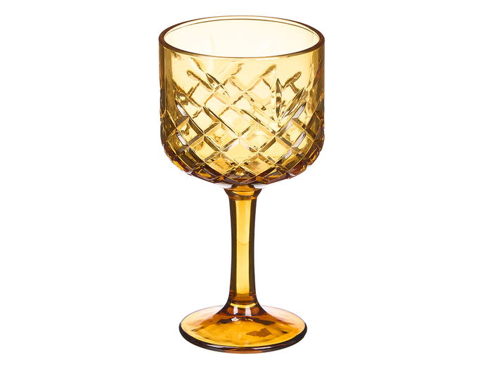 Vivalto Copa Troquelada 480 ml Ámbar 10.2 x 19.3 x 10.2 cm Vidrio (Set de 24)