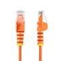 StarTech Cable Ethernet N6PAT250CMORS - 2.5 metros, Cat6 Slim, UTP, RJ45, Compatible con PoE++ 100W, 250MHz, Color Naranja