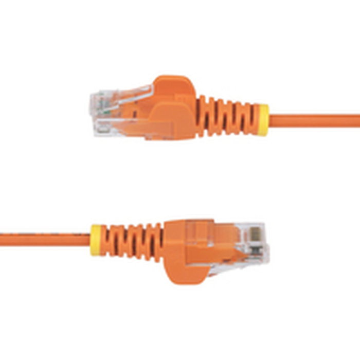 StarTech Cable Ethernet N6PAT250CMORS - 2.5 metros, Cat6 Slim, UTP, RJ45, Compatible con PoE++ 100W, 250MHz, Color Naranja