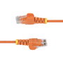 StarTech Cable Ethernet N6PAT250CMORS - 2.5 metros, Cat6 Slim, UTP, RJ45, Compatible con PoE++ 100W, 250MHz, Color Naranja