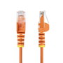 StarTech Cable Ethernet N6PAT250CMORS - 2.5 metros, Cat6 Slim, UTP, RJ45, Compatible con PoE++ 100W, 250MHz, Color Naranja