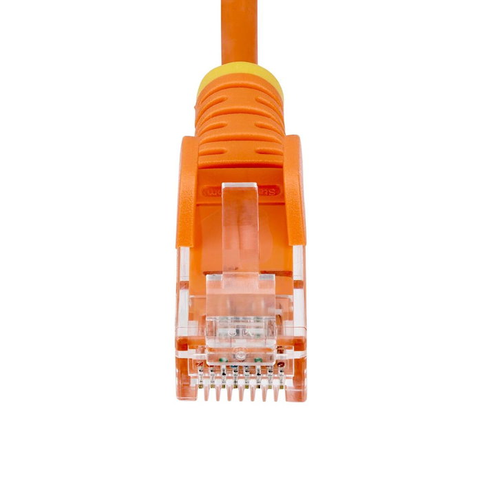 StarTech Cable Ethernet N6PAT250CMORS - 2.5 metros, Cat6 Slim, UTP, RJ45, Compatible con PoE++ 100W, 250MHz, Color Naranja
