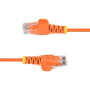 StarTech Cable Ethernet N6PAT250CMORS - 2.5 metros, Cat6 Slim, UTP, RJ45, Compatible con PoE++ 100W, 250MHz, Color Naranja