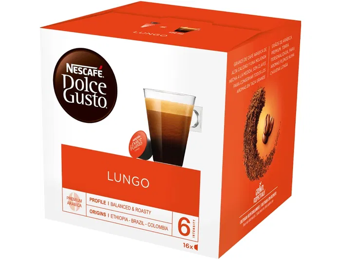 Dolce Gusto Cápsulas de Café Lungo Monodosis - Caja de 16 Unidades
