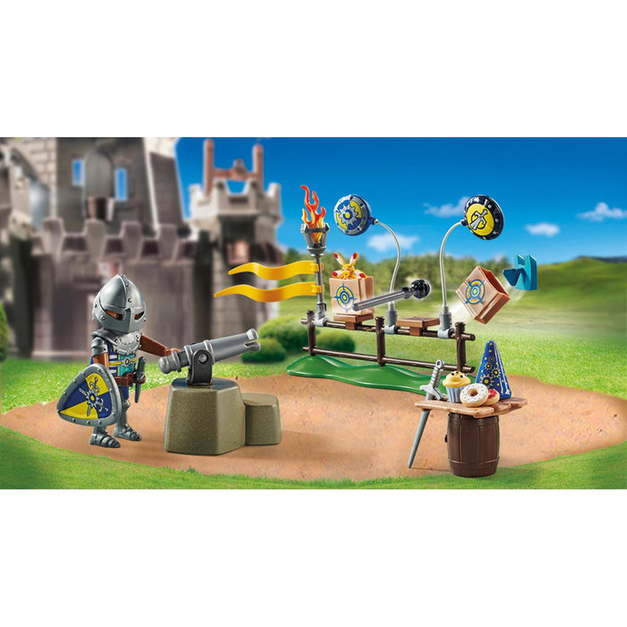 PLAYMOBIL 71447 Cumpleaños Caballero Medieval Novelmore, Figura de Acción con Regalos, Donuts y Accesorios para Niños +4 Años PLAYMOBIL 71447 Cumpleaños Caballero Medieval Novelmore, Figura de Acción con Regalos, Donuts y Accesorios para Niños +4 Años