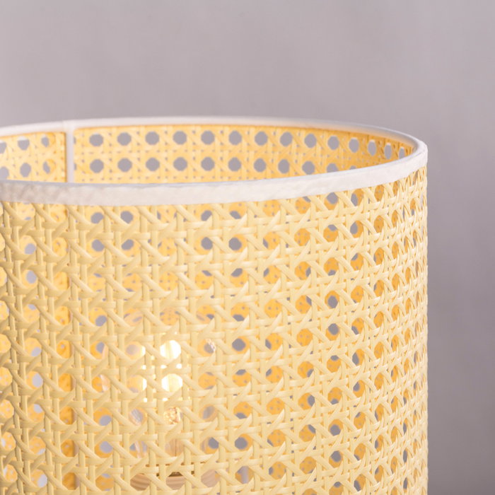 Shakhty Lámpara de Mesa de Ratán Boho-Chic con Bombilla LED E27 [SKD-T1009]