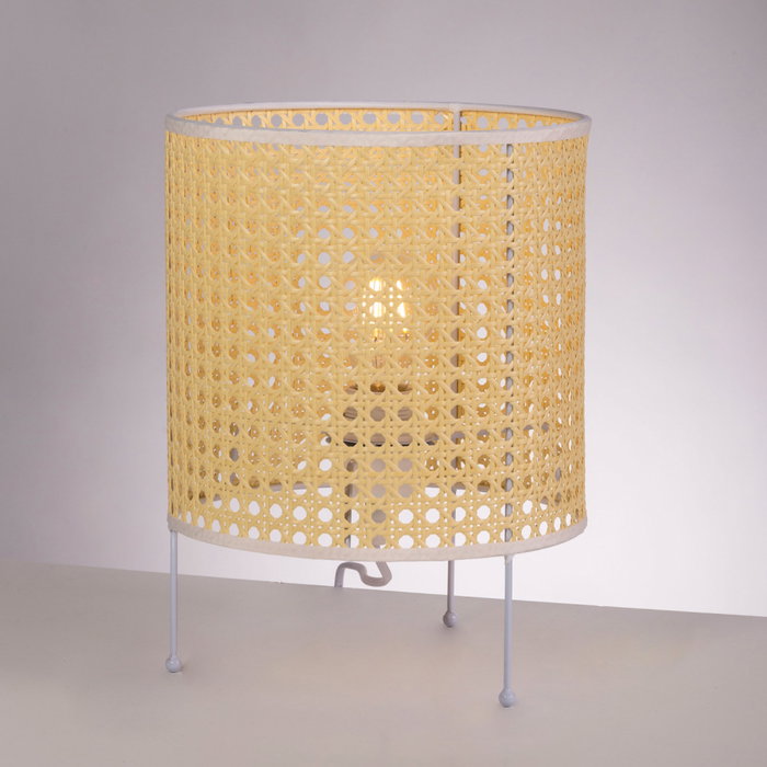 Shakhty Lámpara de Mesa de Ratán Boho-Chic con Bombilla LED E27 [SKD-T1009]