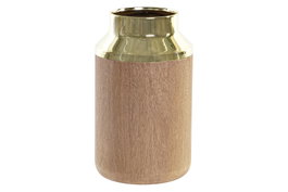 DKD Home Decor Jarrón de Acacia Marrón 15,5x15,5x25,5 cm