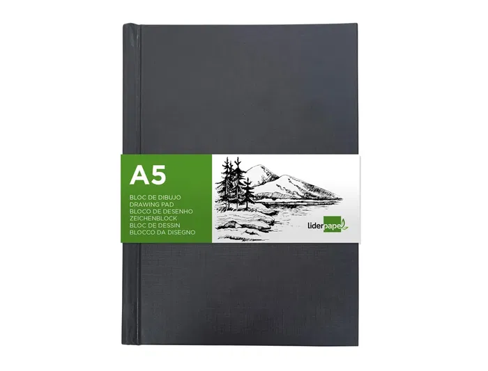 Liderpapel Bloc Dibujo Esbozos A5 100 Hojas 100 gr/m2 Encuadernado Tapa Dura
