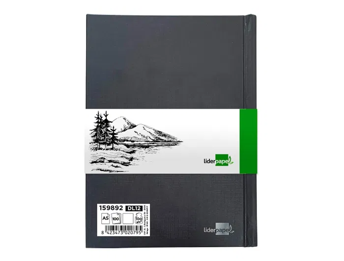 Liderpapel Bloc Dibujo Esbozos A5 100 Hojas 100 gr/m2 Encuadernado Tapa Dura